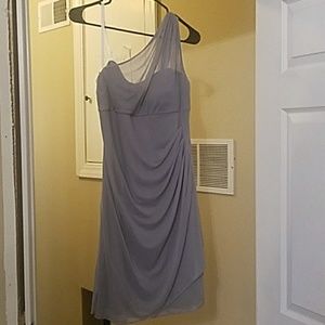 David's Bridal bridesmaid dress in gray